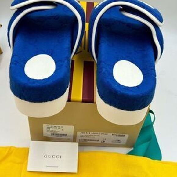 Men’s Gucci X Adidas, slide sandals size 12 made in Italy - Picture 8 of 11